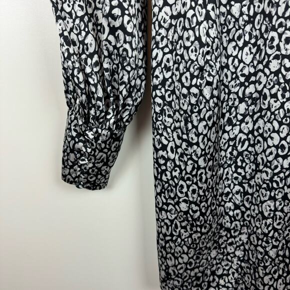 L'Academie Joyce Belted Mini Cocktail Dress Black White Abstract Cheetah Size S - Picture 7 of 16